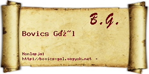 Bovics Gál névjegykártya